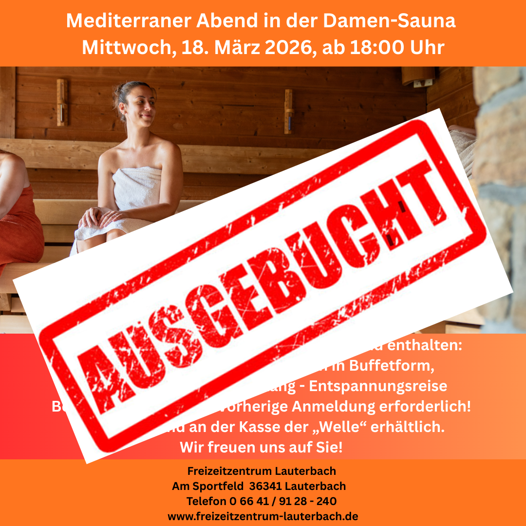 Werbung für Damensauna-Event: Ausgebucht