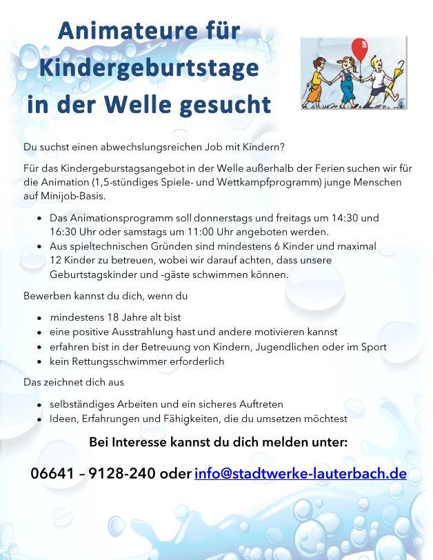 Stellenausschreibung Animateure Kindergeburtstage Stellenausschreibung Animateur Kindergeburtstage